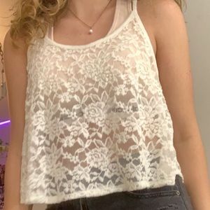 women’s lace tank top/cover up